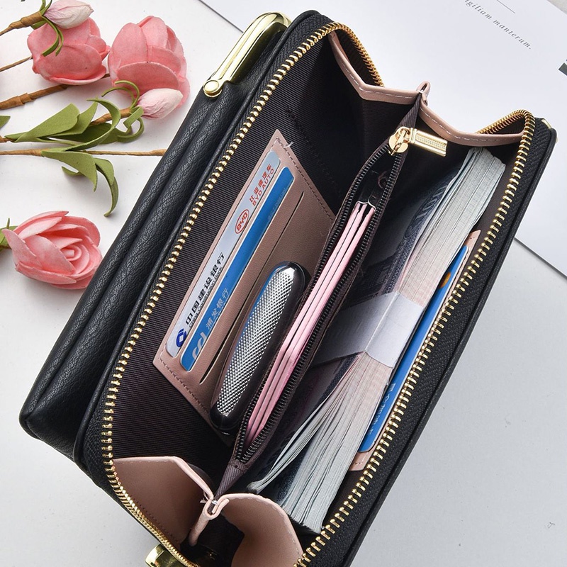 IELGY Túi Đeo Chéo Đựng Điện Thoại Sức Chứa Lớn Có Khóa Kéo Phong Cách Hàn Quốc Cổ Điển