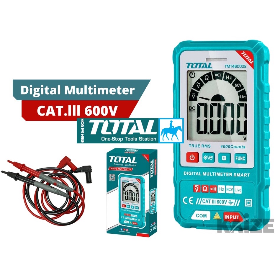 Đồng hồ đo điện vạn năng CAT.III 600V Digital Multimeter Total TMT460002