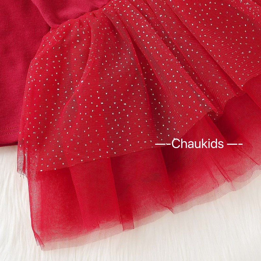 SALE VÁY ĐỎ CHO BÉ GÁI XINH XẮN TẾT NOEL MẶC ĐỀU XINH