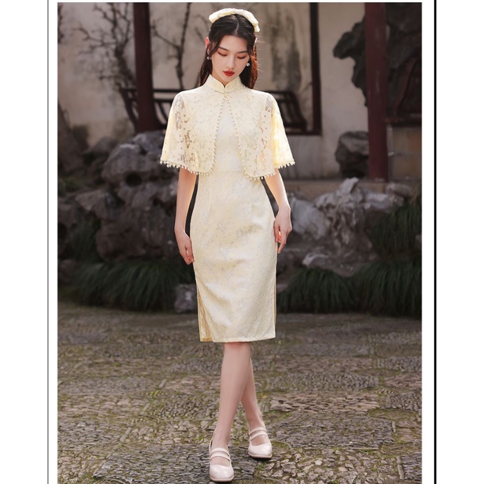 Đầm Sườn Xám Cách Tân Thời Trang Mùa Hè Phong Cách Trung Hoa Dành Cho Nữ