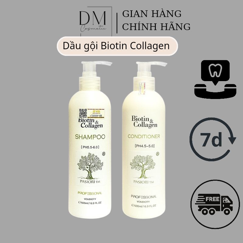 [Mã BMLT35 giảm đến 35K đơn 99K] Dầu cặp gội xả phục hồi, chống rụng tóc Biotin Collagen Voudioty trắng 500ml