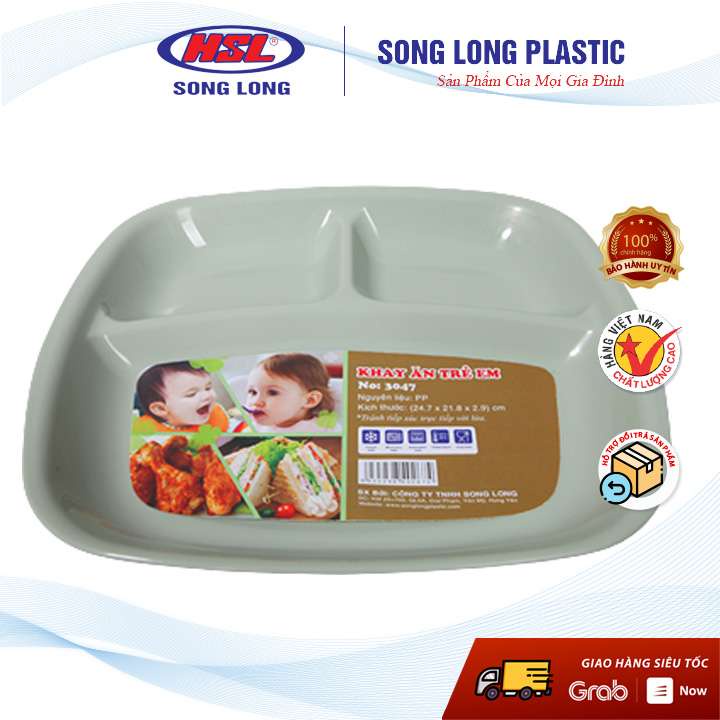 Khay ăn dặm cho bé - 3047 - màu ngẫu nhiên - Song Long Plastic