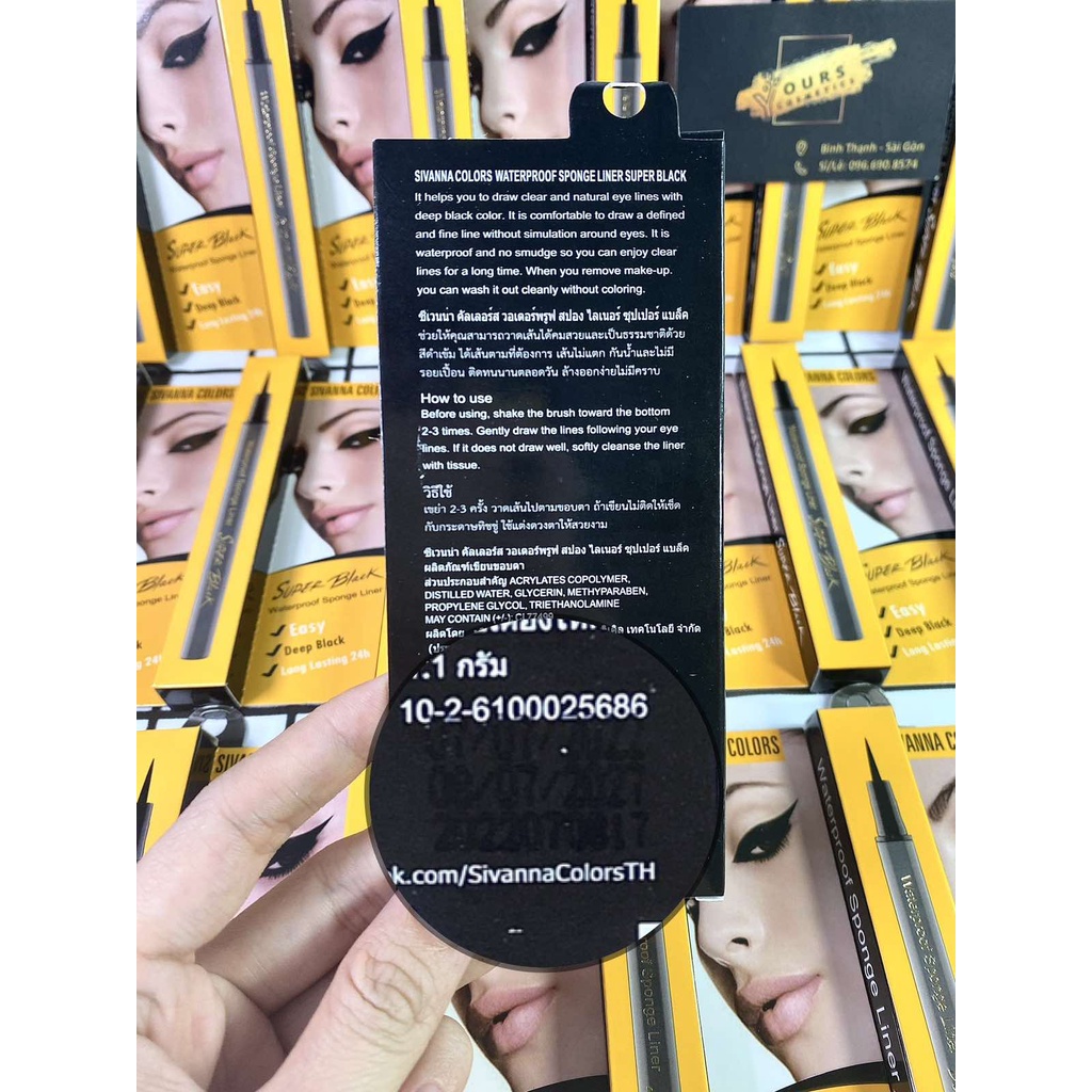 Bút Kẻ Mắt Nước Không Trôi Sivanna Super Black Eyeliner Màu Đen