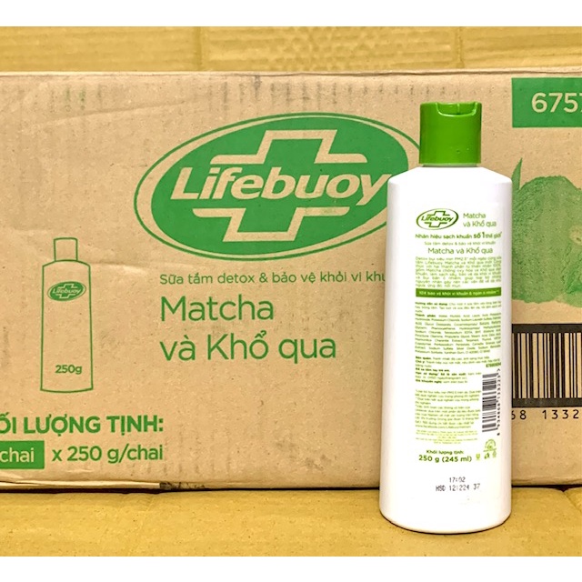 Sữa tắm Lifebuoy Detox chai 250g Matcha & Khổ qua