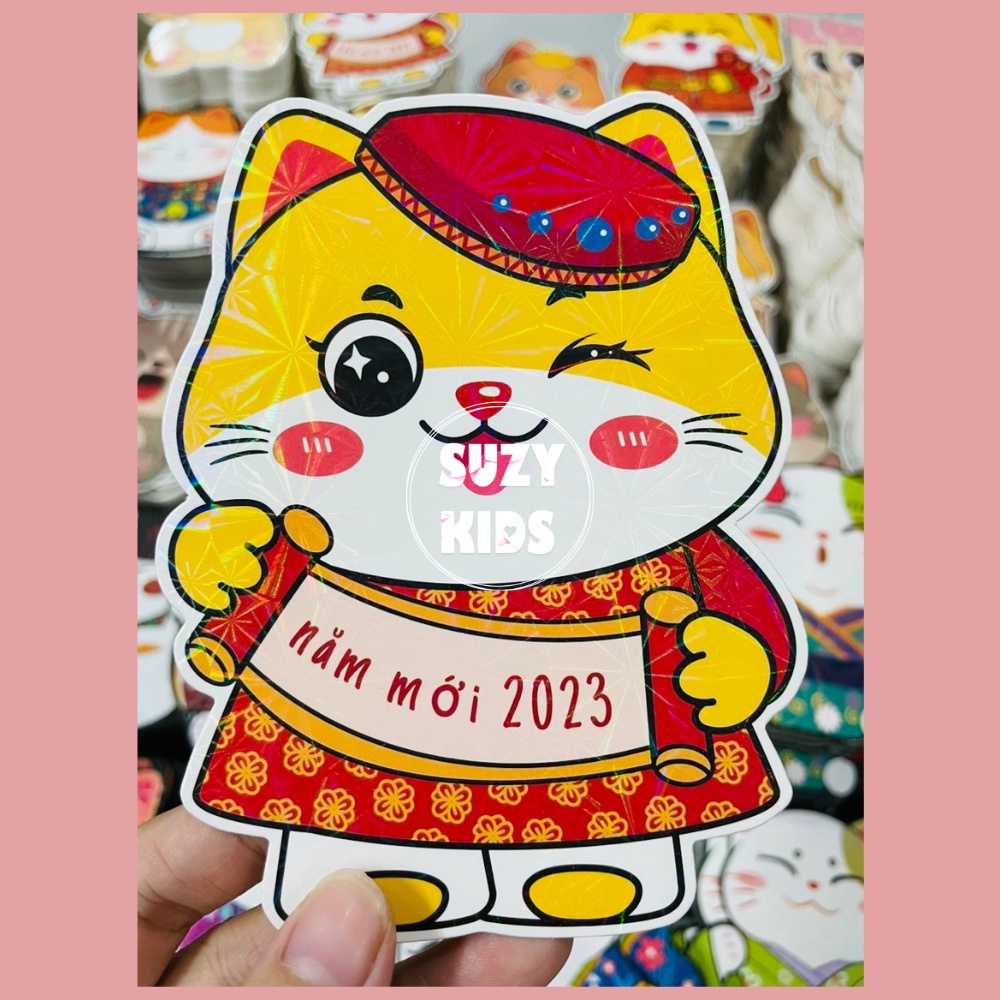 Bao lì xì chibi tết 2023 ngộ nghĩnh, mèo thần tài dễ thương, giấy cao cấp sang chảnh