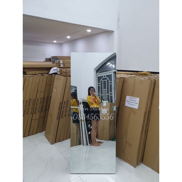 Gương soi toàn thân bo 4 góc tràn viền khung gỗ kích thước 150x50 và 160x60