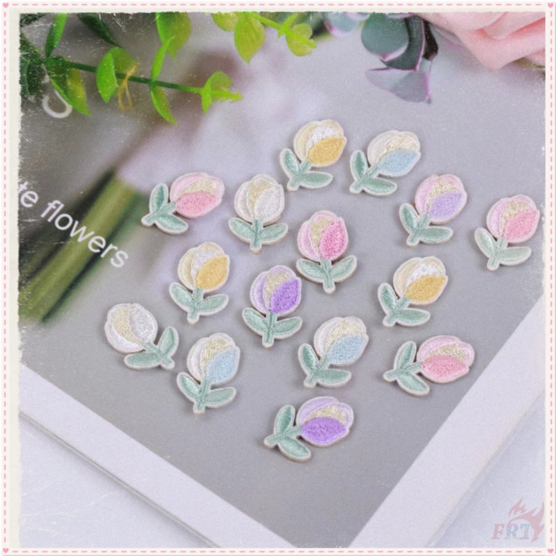 ✿ Miếng Dán Trang Trí Hình Hoa Tulip Xinh Xắn ✿ 1 Miếng Dán Ủi Lên Quần Áo & Túi Xách Thêu Hình Chim Ruồi
