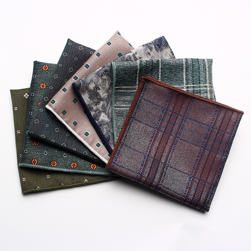 Khăn Tay Lụa Polyester Hình Vuông Phong Cách Retro Thời Trang Cho Nam