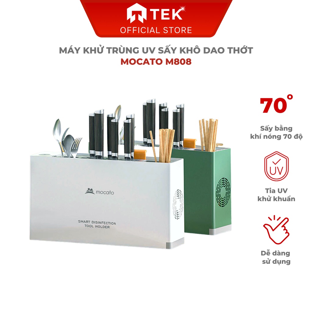 Máy Khử Trùng UV Sấy Khô Dao Thớt Mocato M808 tiệt trùng dao thớt thìa đũa dụng cụ ăn uống bằng tia UV giá để tiện lợi