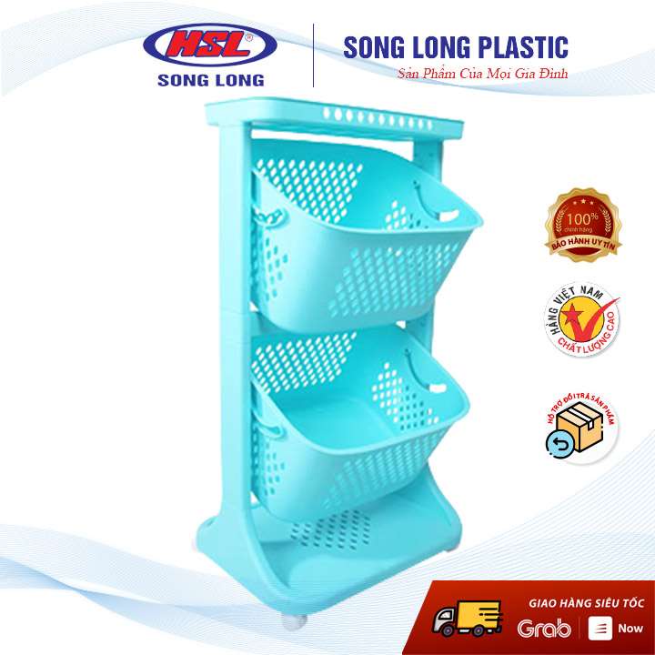 Kệ Đựng Đồ Đa Năng Có Bánh Xe- 2 tấng- 3 tầng -3008 Song Long