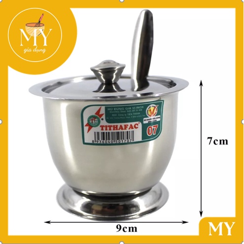 Hủ đựng gia vị , ớt sa tế inox Tithafac - cho quán ăn tiện lợi