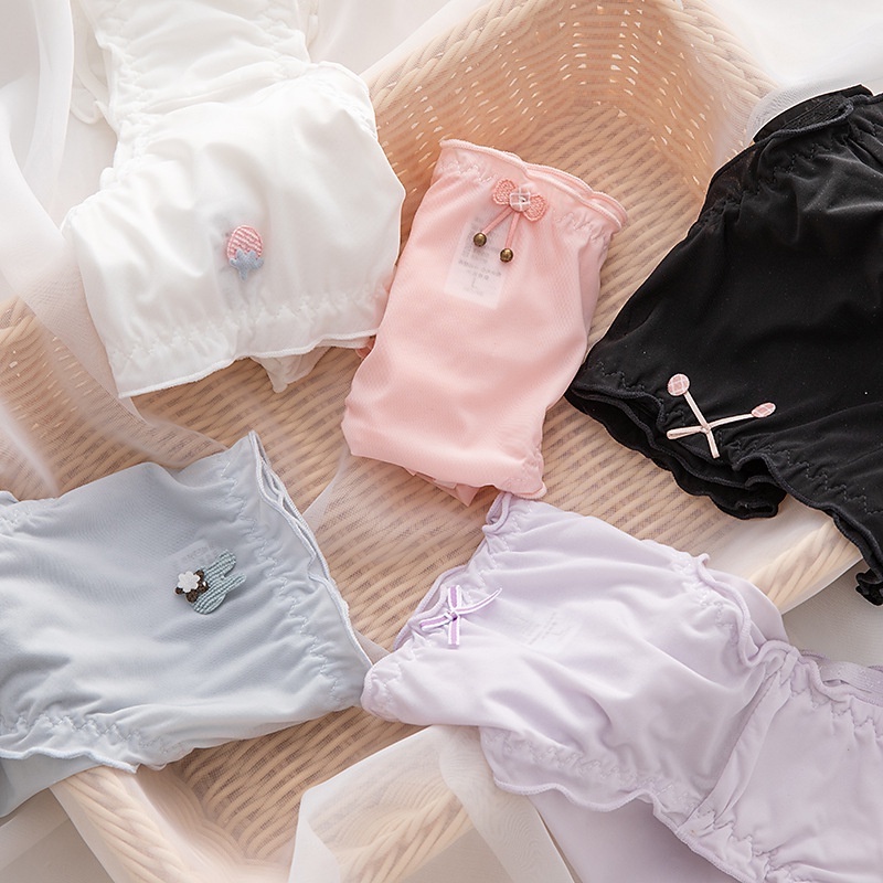 Quần Lót Lụa Nhún Bèo Phong Cách Lolita Nhật Bản Dễ Thương Cho Nữ