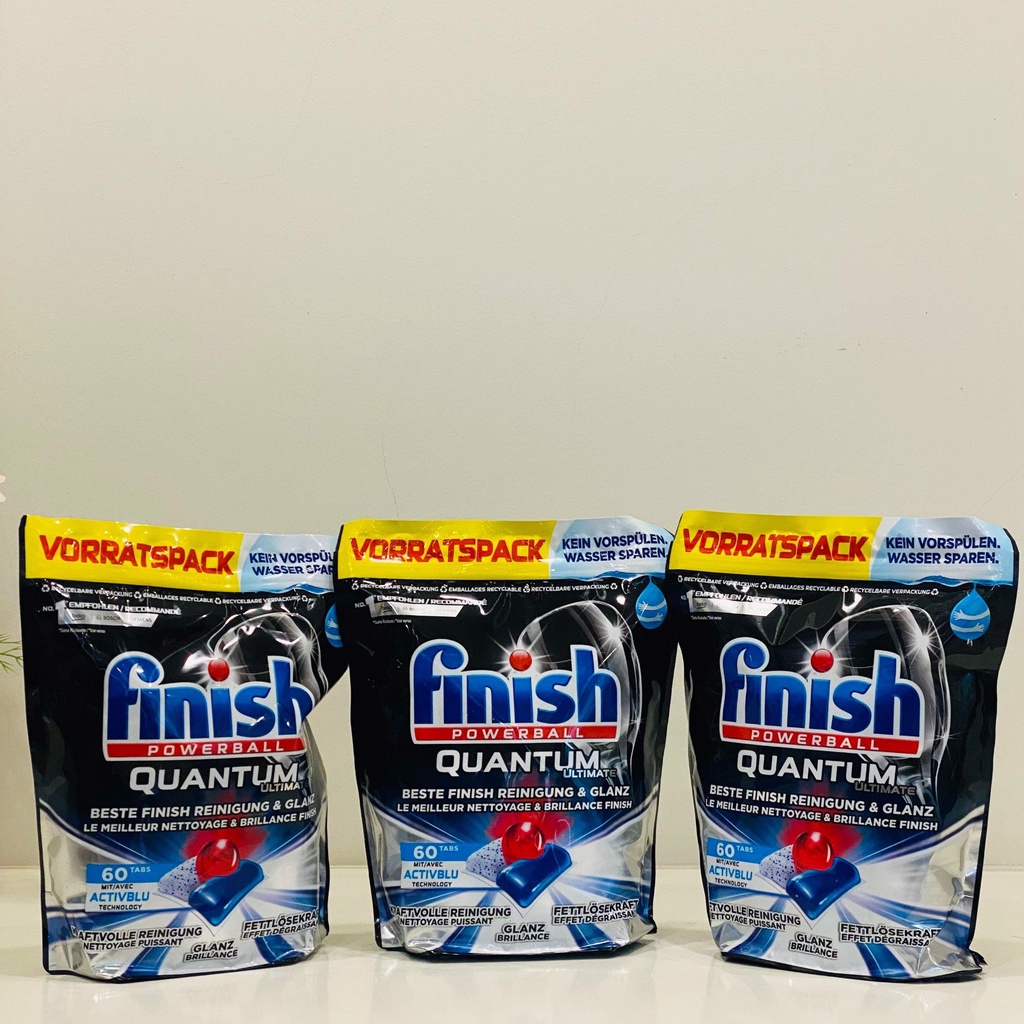 Viên rửa bát Finish Quantum Ultimate 100 viên hương chanh - Nhập Khẩu Chính Hãng