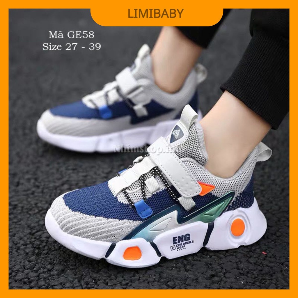 Giày thê thao bé trai 4 - 15 tuổi phong cách Hàn Quốc đế EVA nhẹ chống trơn kháng khuẩn GE58