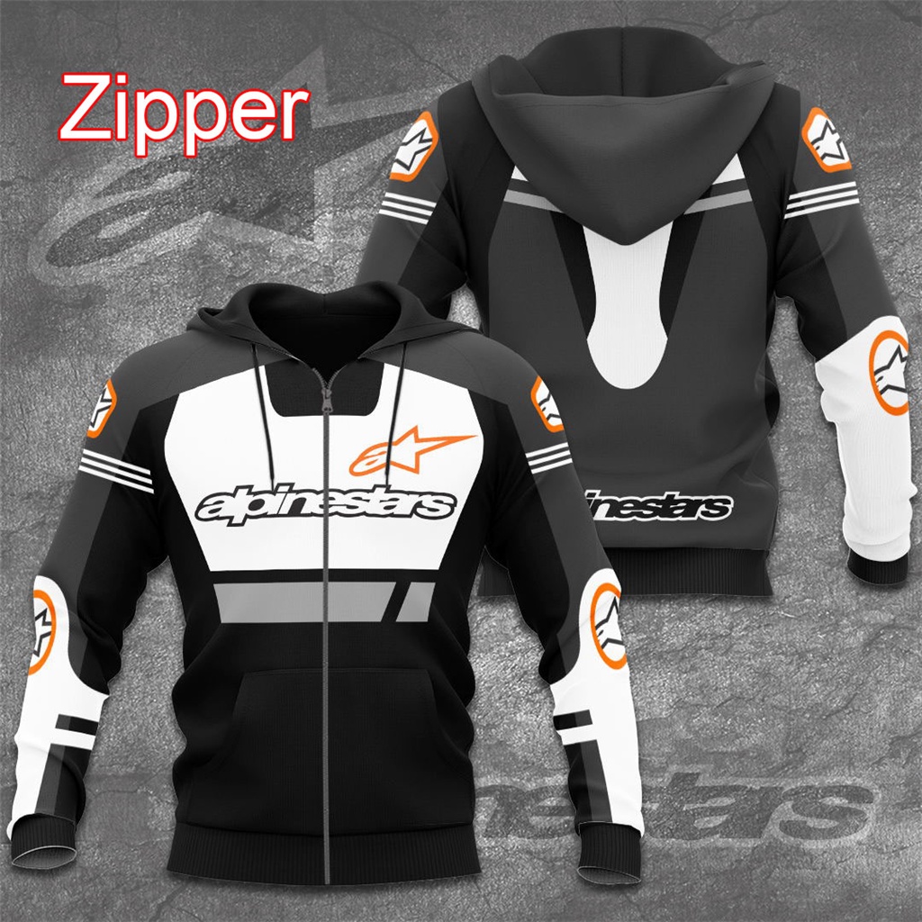 Alpinestars Áo Khoác hoodie Phối Khóa Kéo Thời Trang Đua Xe Mô Tô Cá Tính Cho Nam
