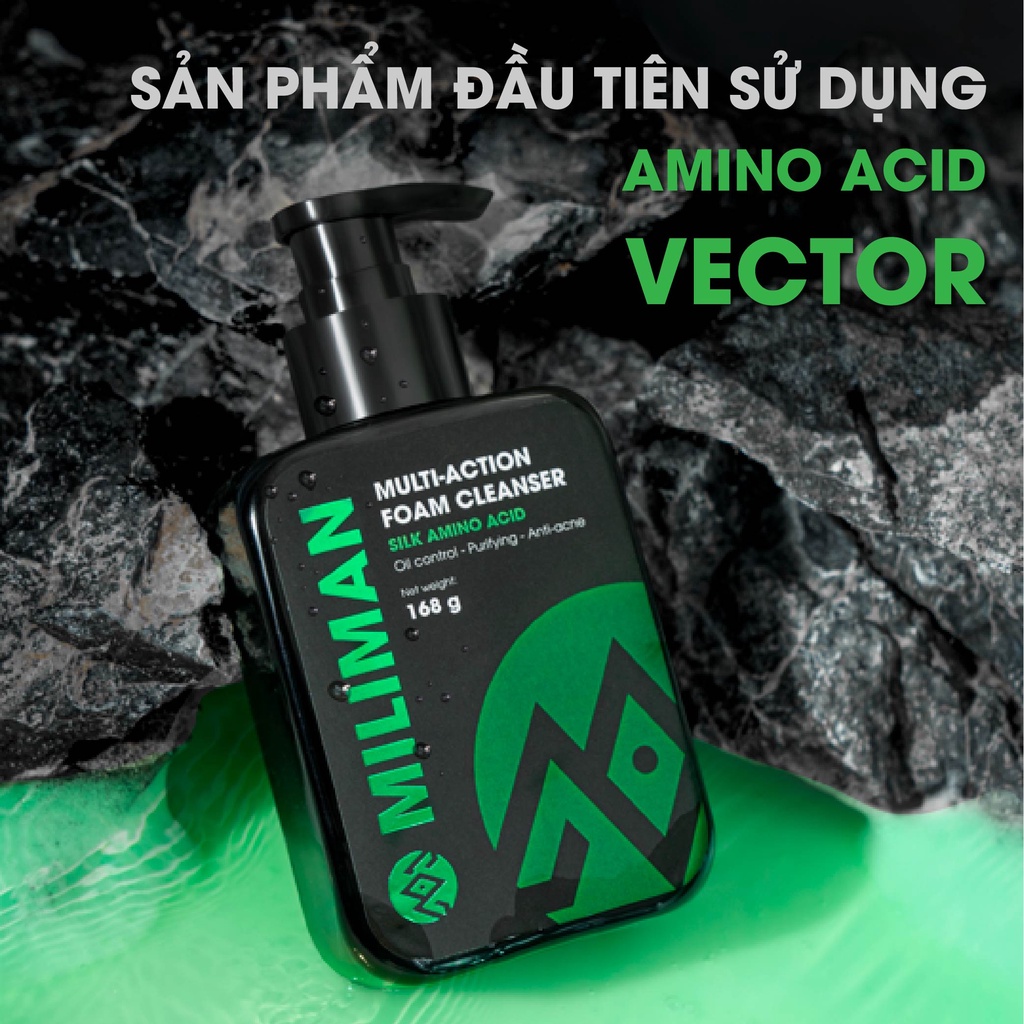 Quà Tặng Nam Giới - Combo Sạch Thơm Sảng Khoái 1 Sữa Rửa Mặt Nam 168Gr Và 1 Bọt Vệ Sinh Nam 100ML Thương Hiệu MILIMAN