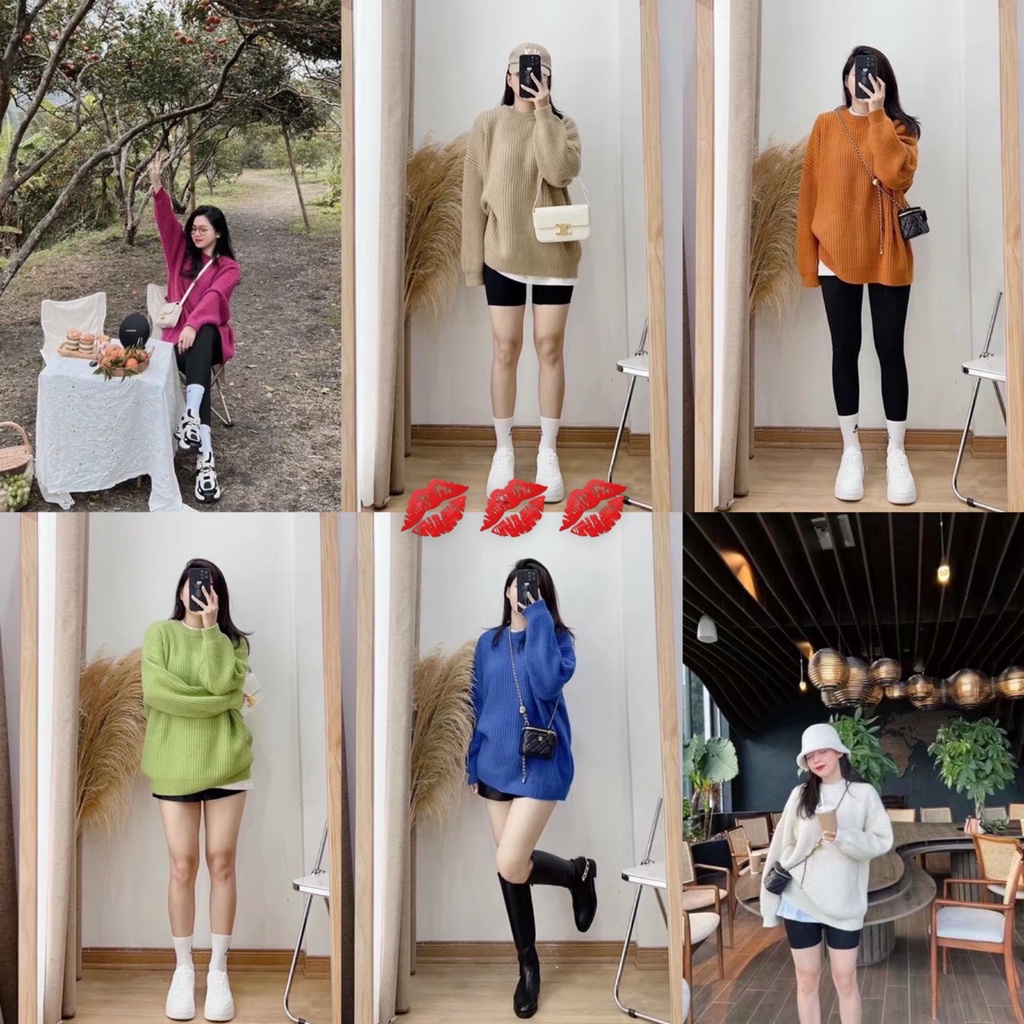 Áo Len Oversize Nhiều Màu Sắc, Áo Len Pull Dáng Rộng Hàng Quảng Châu