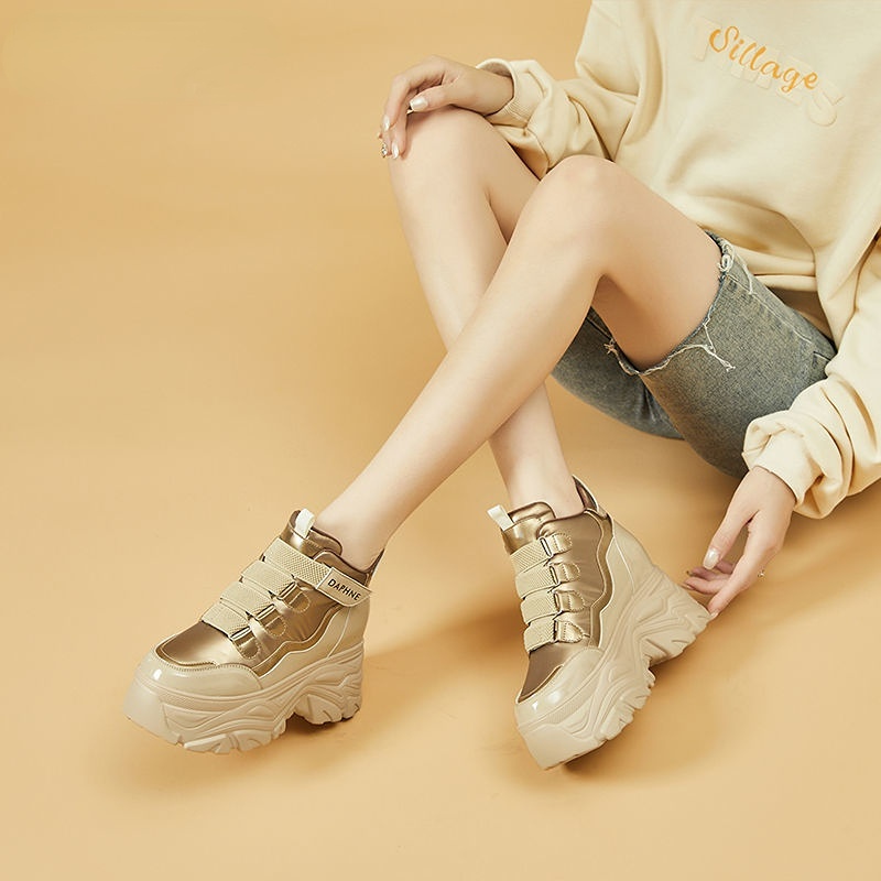 Giày Đế Dày Tăng Chiều Cao Phong Cách Retro Hợp Thời Trang Cho Nữ