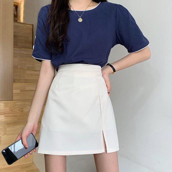 Chân váy chữ A ngắn xẻ tà - Chân váy A công sở - CV073