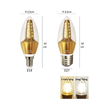 COMBO 10 Bóng Đèn Led 5W Quả Nhót Nến Đuôi E14 E27 - Không phải đèn bàn thờ, thần tài