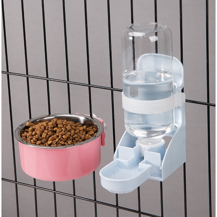 Bình nước gắn chuồng cho chó mèo tự động, bình nước uống treo chuồng 500 ml