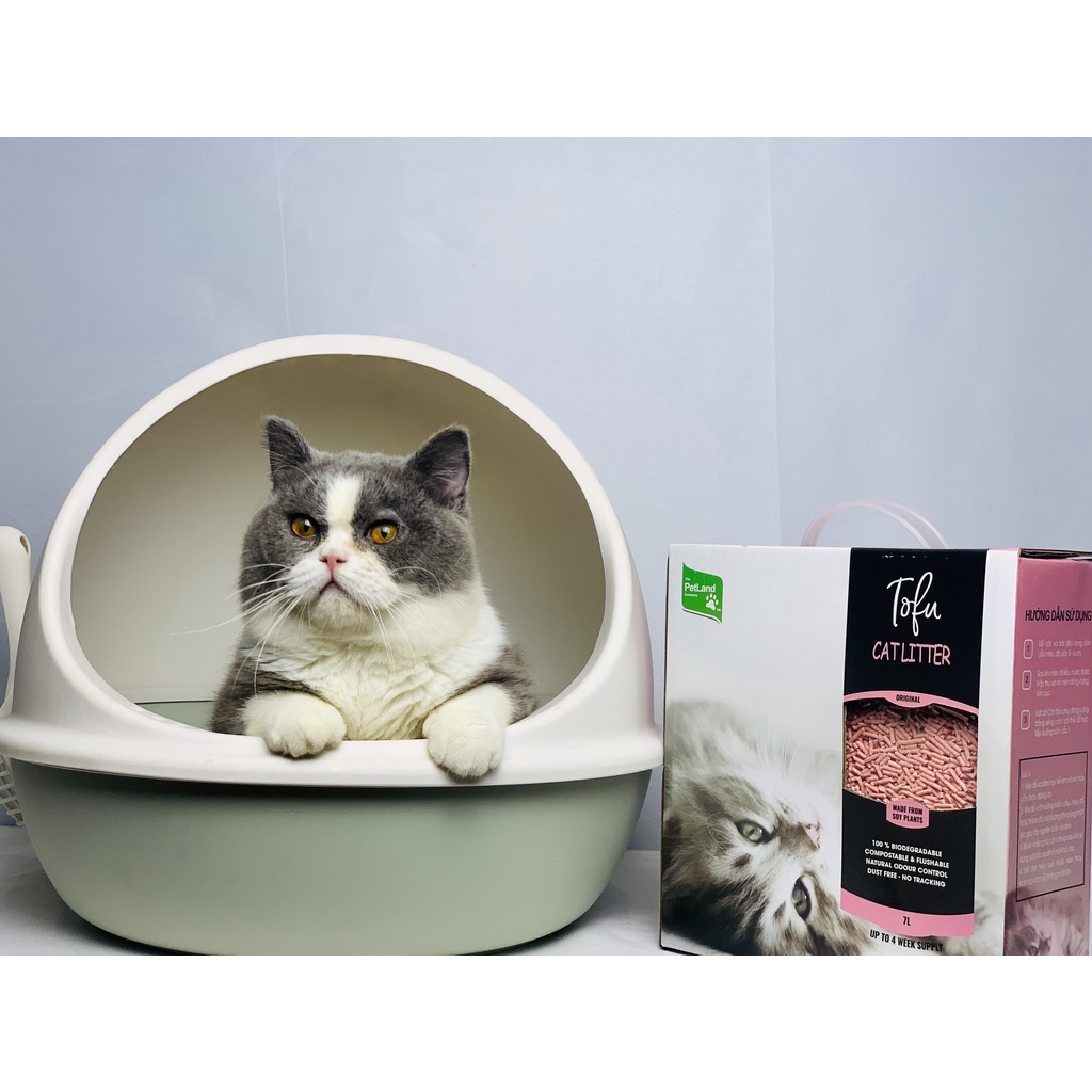 Cát vệ sinh đậu phụ cho mèo, Cát Tofu, Cát đậu nành xả bồn cầu, Cát đậu tuyết 7L