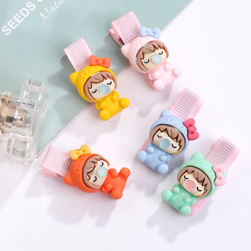 Kẹp Tóc Hình Hoạt Hình Phong Cách Hàn Quốc Xinh Xắn Cho Bé Gái