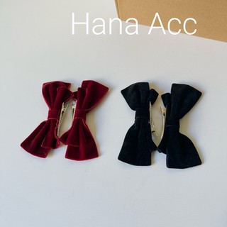 Kẹp hai bên nơ nhung phong cách tiểu thư Hàn Quốc Hana-accessories
