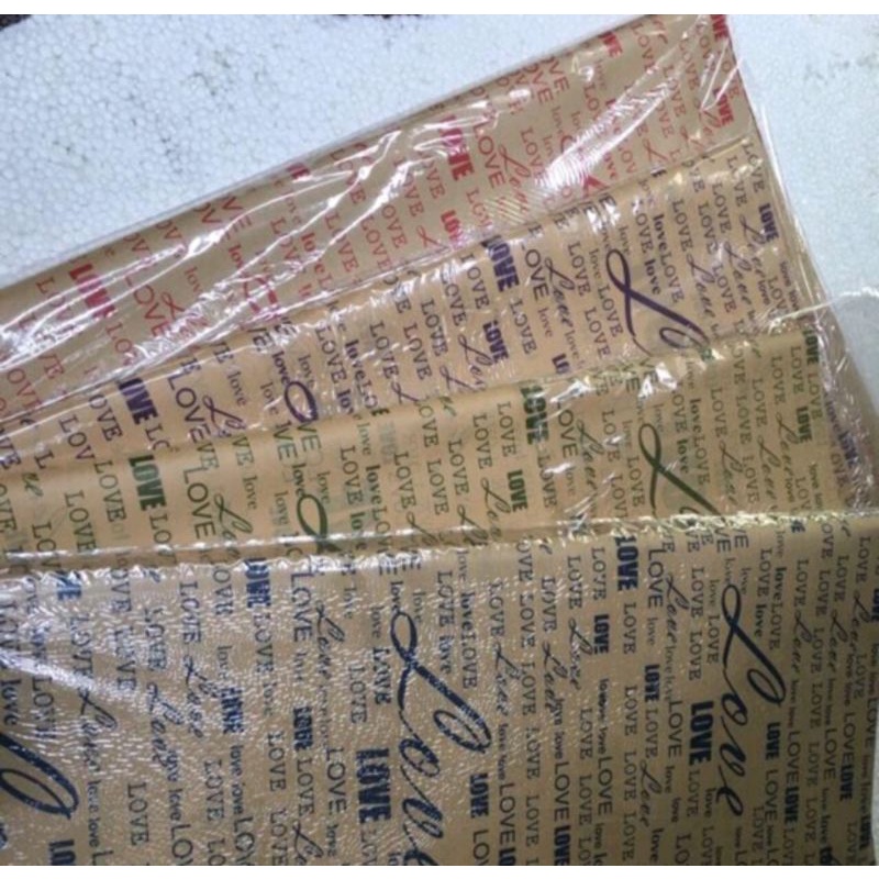 GIẤY BÁO GÓI HOA, GÓI QUÀ 80x60cm - GIẤY KRAFT HỌA TIẾT CHỮ HÀN QUỐC