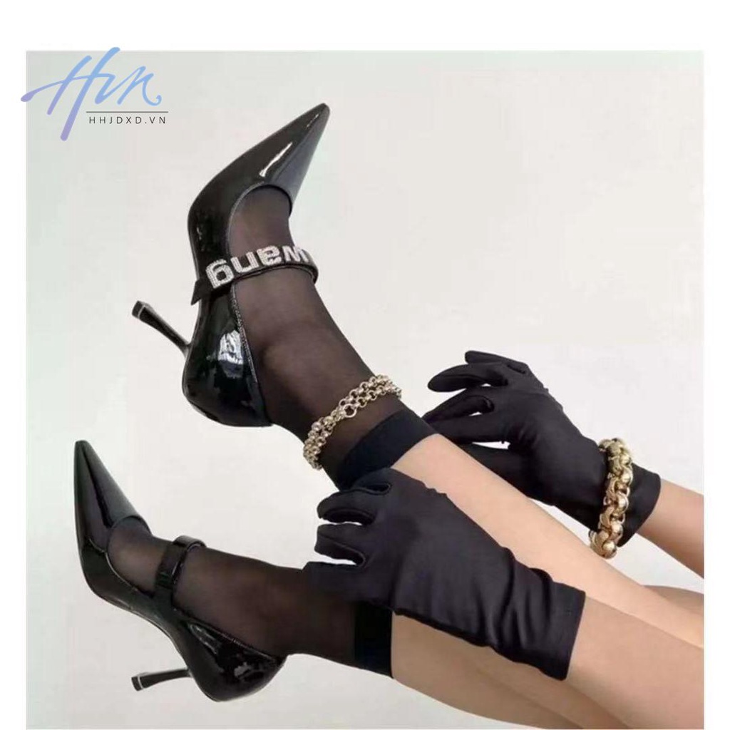 Giày Cao Gót Mũi Nhọn Bằng Da Bóng Đính Đá Phối Khóa Cài Thời Trang Mùa Thu 2022 Dành Cho Bạn Nữ
