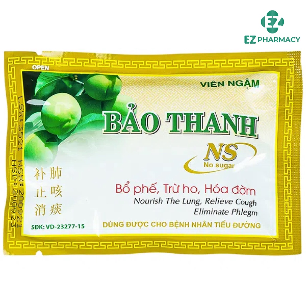 Viên ngậm ho Bảo thanh  - giúp Hỗ trợ giảm ho, rát họng hiệu quả Vỉ 6 viên - EZ Pharmacy