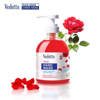 Nước rửa tay hoa hồng 500ml dạng chai vedette - kháng khuẩn và dưỡng ẩm
