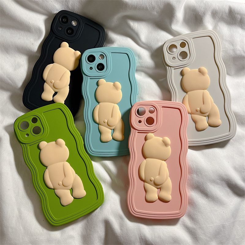 Wave edged Cub Bear for iPhone 14 Case 13/12promax Apple 11 All Inclusive xs/xsmax Female 8p