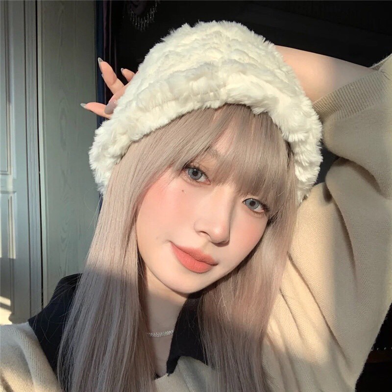 Mũ lông nón lông thỏ mùa đông ấm áp hotgirl hàng loại một OHIXO CAP LONGTHO