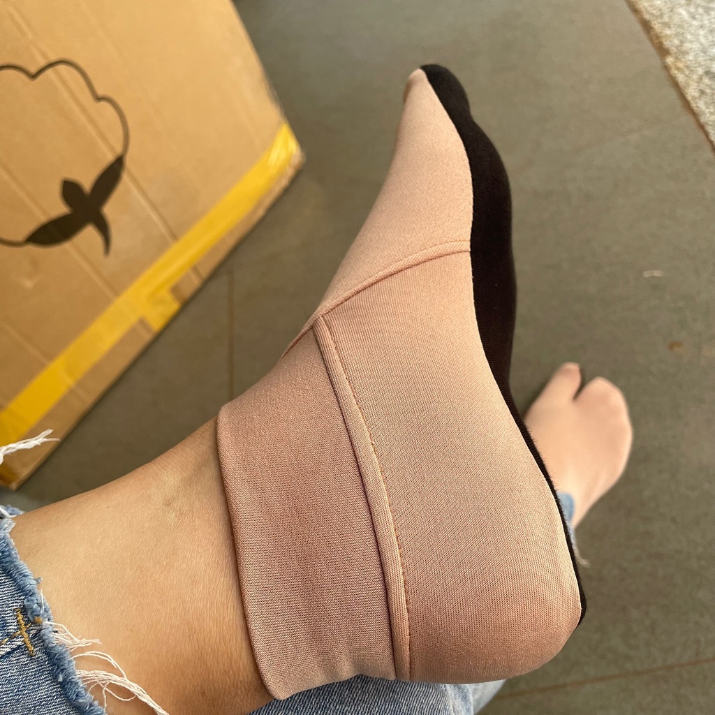 Tất hài nữ xỏ ngón vải đẹp lót đế vải nỉ êm chân