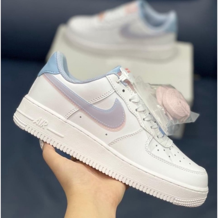 Giày_Nike Air Force1, Giày_Nike AF1 LV8 viền xanh hồng Bản Trung Full Box Bill Đủ Size Nam Nữ