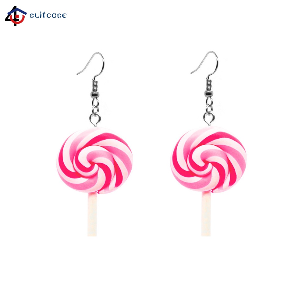 Bông Tai Hình Kẹo Mút Màu Sắc Cầu Vồng Xinh Xắn Thời Trang Cho Nữ