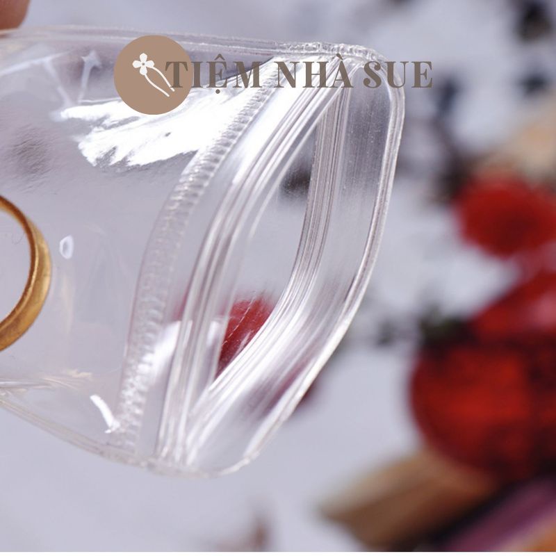 Túi bảo quản trang sức loại túi zip trong cứng bao quản nhẫn, bông tai, vòng cổ, vòng đeo tay size 6x8cm SueDIY005