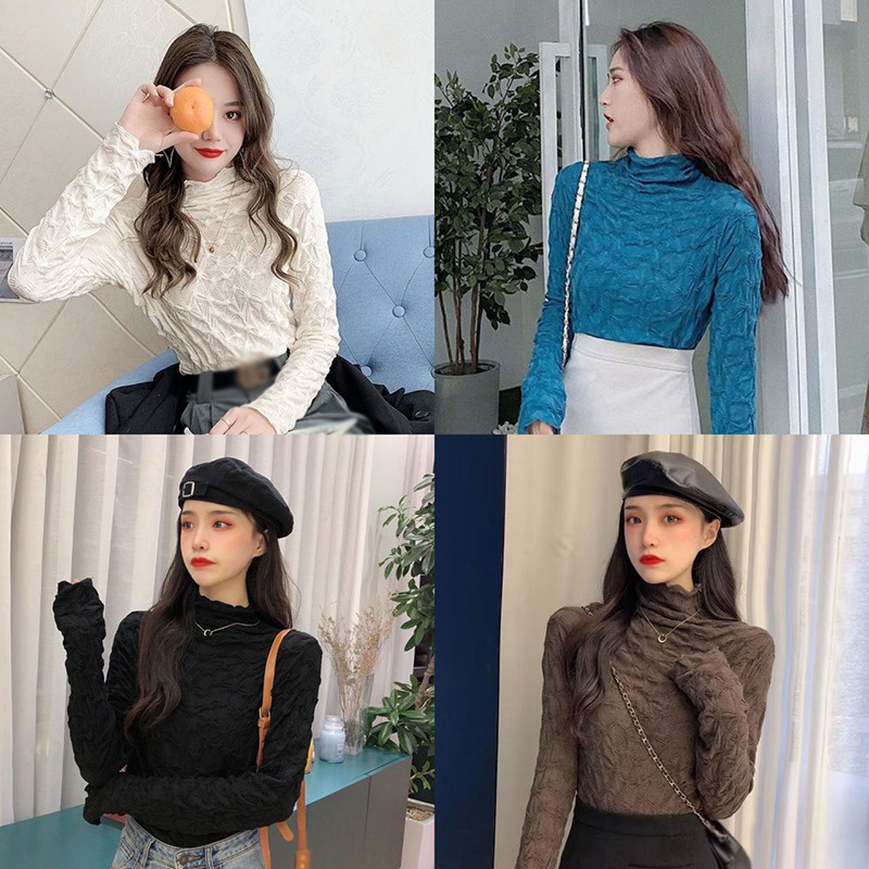 Áo Thun Nữ Tay Dài Màu Sắc Thời Trang