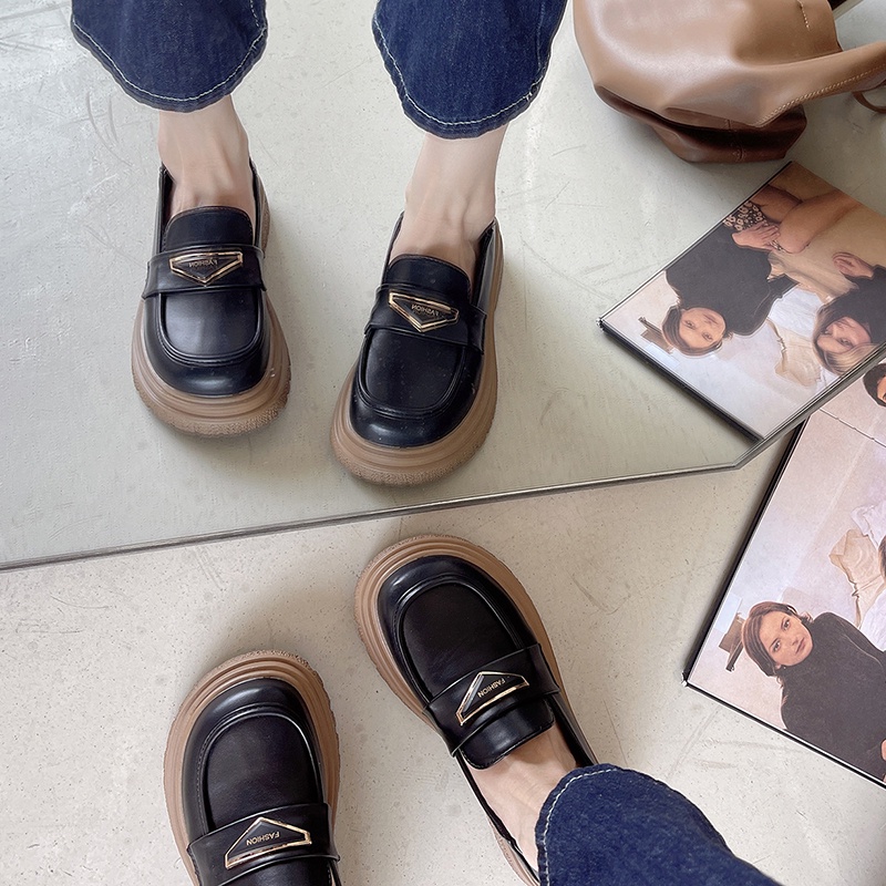 Giày Da Mềm Đế Dày Phong Cách Anh Quốc Thời Trang Cho Nữ