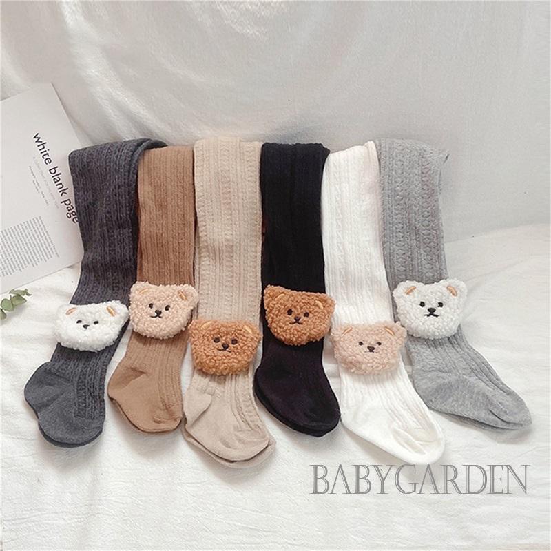 Quần Tất Lưng Thun In Họa Tiết Gấu Hoạt Hình Dễ Thương Cho Bé Gái 0-4 Tuổi