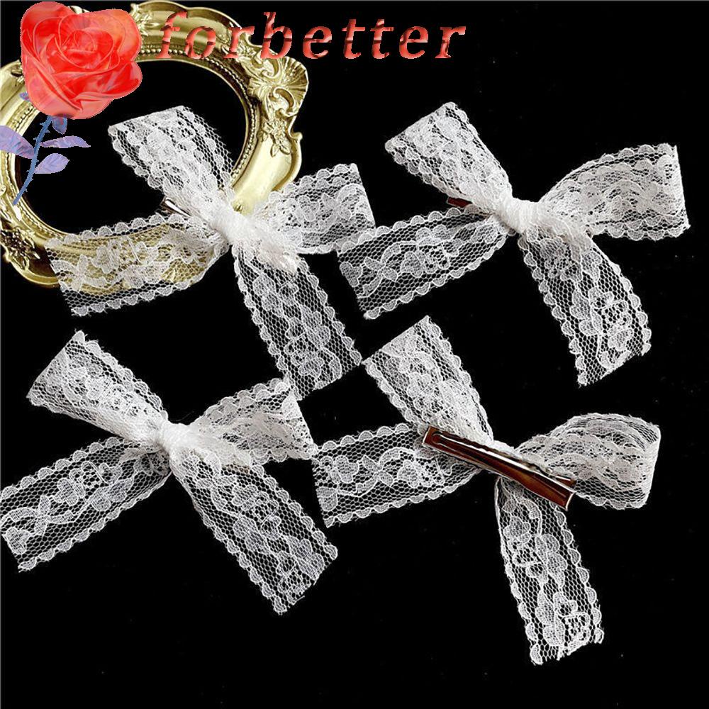 Kẹp tóc nơ vải ren đáng yêu phong cách lolita Hàn Quốc cho nữ
