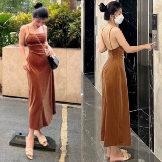 ĐẦM MIDI NHUNG HAI DÂY