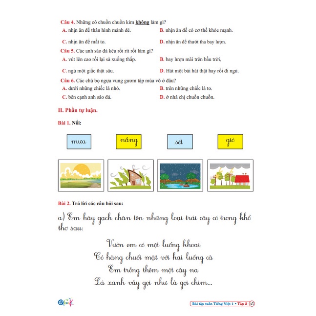 Sách - Combo Bài Tập Tuần Toán và Tiếng Việt 1 - Học Kì 2 - Cánh Diều (2 cuốn)