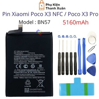 Pin zin Xiaomi Poco X3 NFC   Poco X3 Pro BN57 5160mAh | Đủ dung lượng gốc | Tặng bộ tháo mở + seal dán 