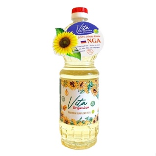 Dầu hữu cơ hướng dương vita organica nhập khẩu nga chai 1l dùng để chiên rán