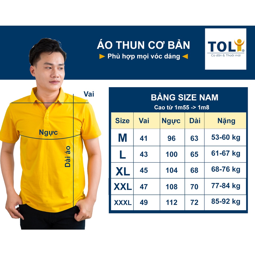 Áo Thun Polo Nam TOLI form cơ bản thanh lịch, vải Cotton 4 chiều cao cấp