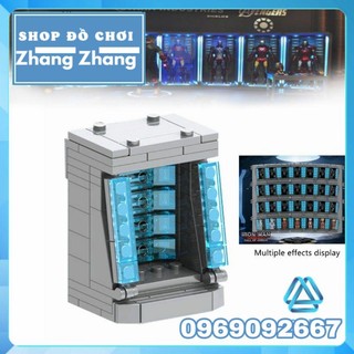 Đồ chơi Xếp hình Tủ Iron man 56 hình The Avengers Endgame Hall of Armor Minifigures Xinh Xh1252