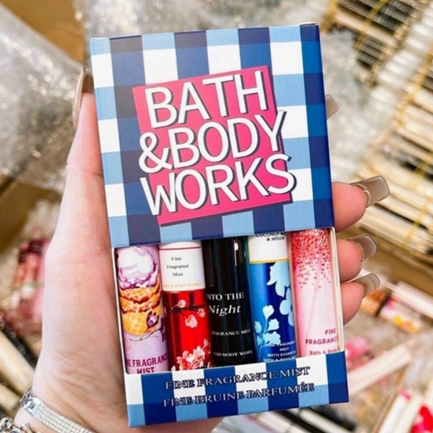Set 5 ống nước hoa Body mist Bath And Body Works  Size mini - Nhiều mùi ngẫu nhiên