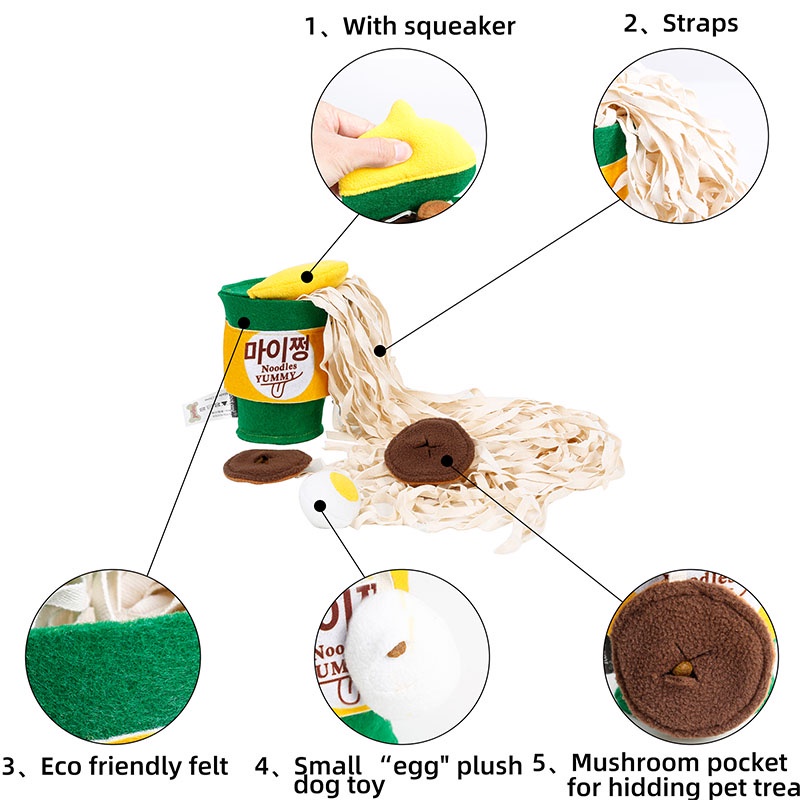 HamshMoc Đồ Chơi Nhai Gặm Tương Tác Bằng Vải Bông Mềm Mại Hình Tô Thức Ăn Dành Cho Cún Cưng IQ 4